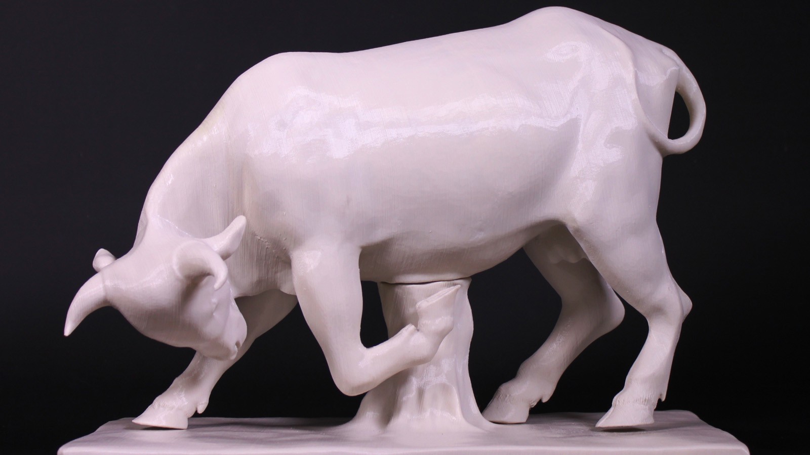 3D print of repaired Roman bull used as a tactile exhibit for visually impaired visitors