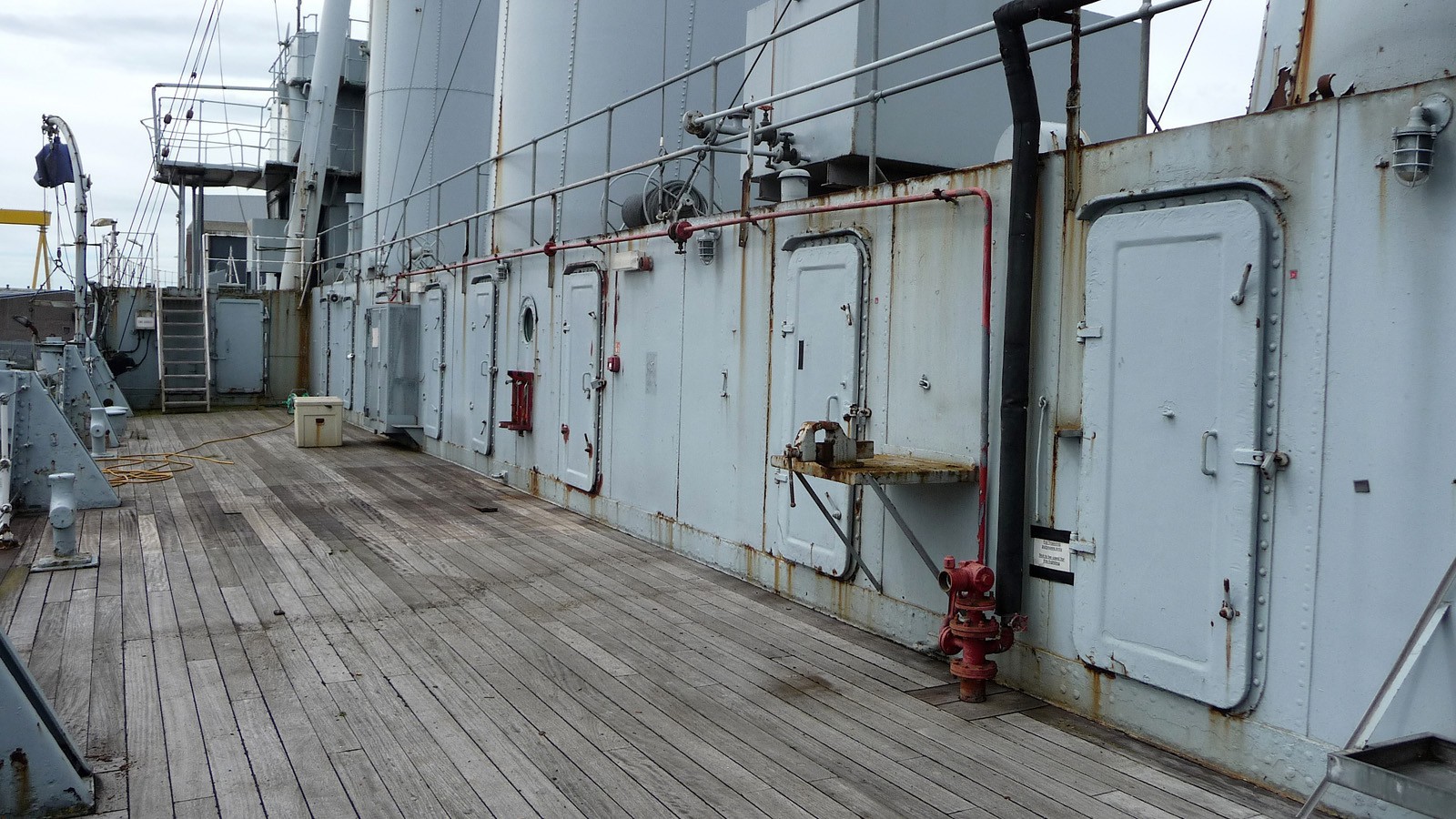 Surviving paint on HMS Caroline