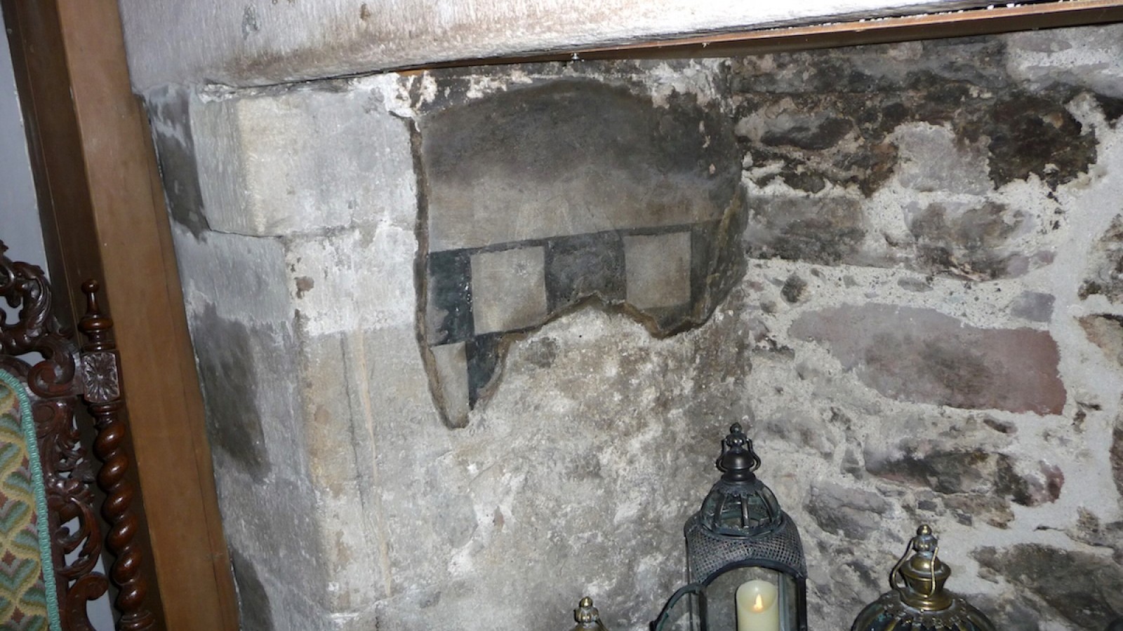 Area of visible historic decorative scheme