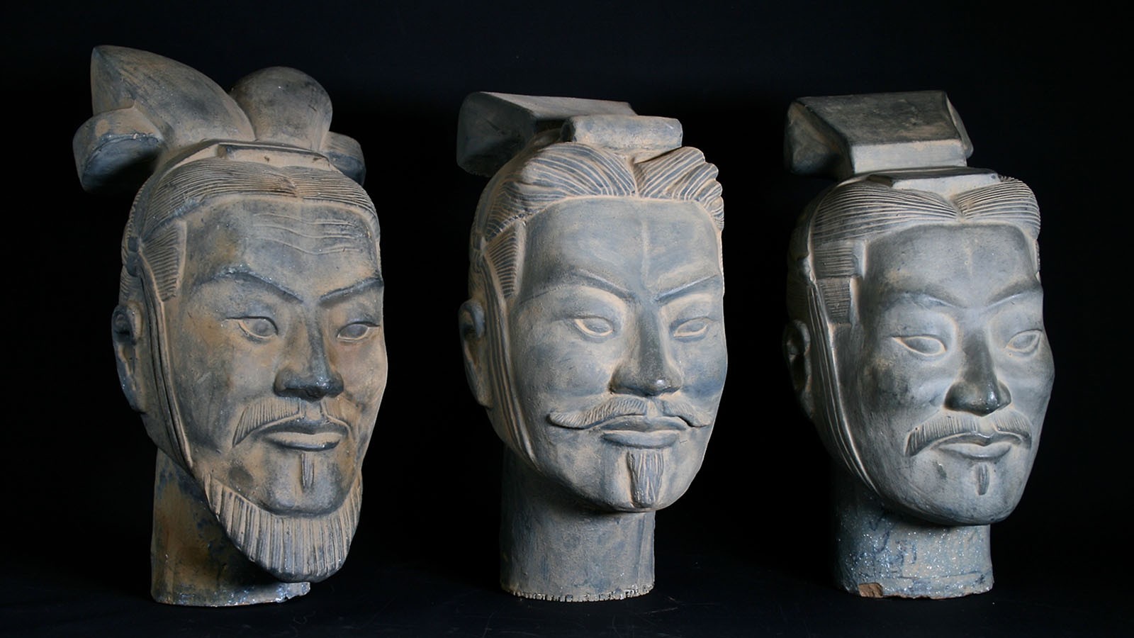 One of these three Terracotta Warrior heads is 3D printed 