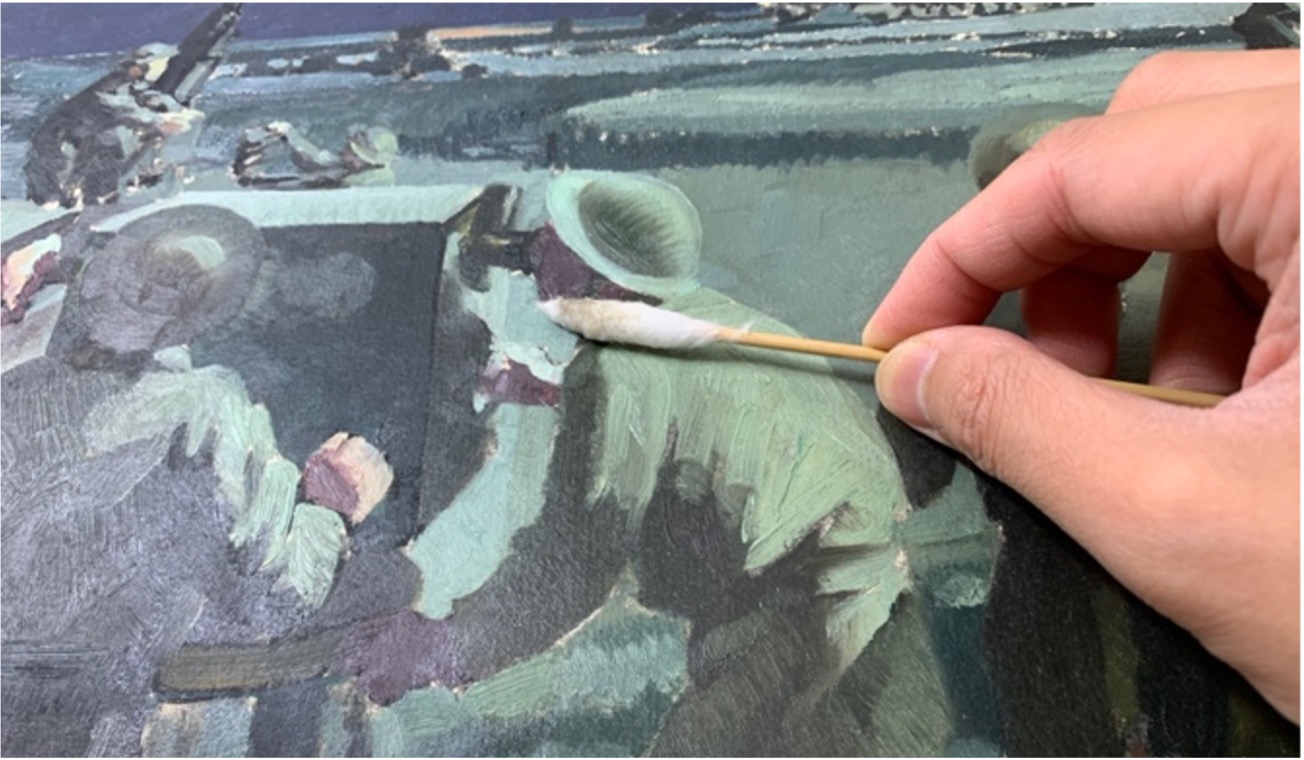cleaning of 20th century painting 