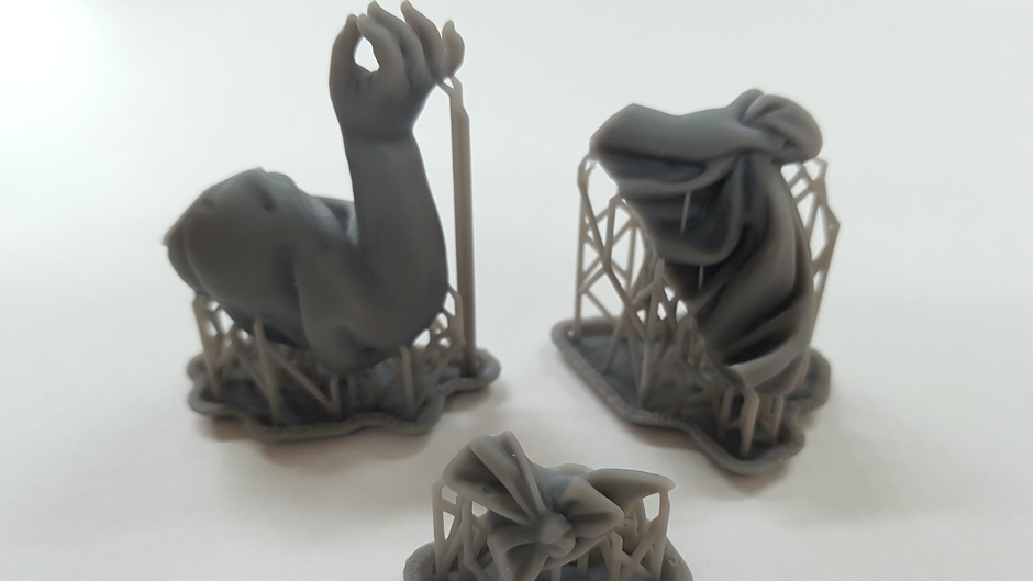 3D prints of missing pieces made from photopolymer resin